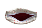 handmade cotton mini pouch white red hearts