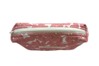 handmade cotton mini pouch pink white leaves