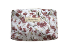 handmade cotton mini pouch white maroon flowers