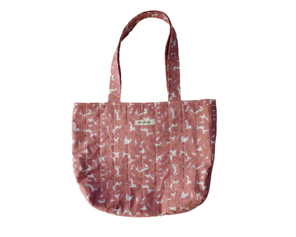 handmade cotton tote bag pink 