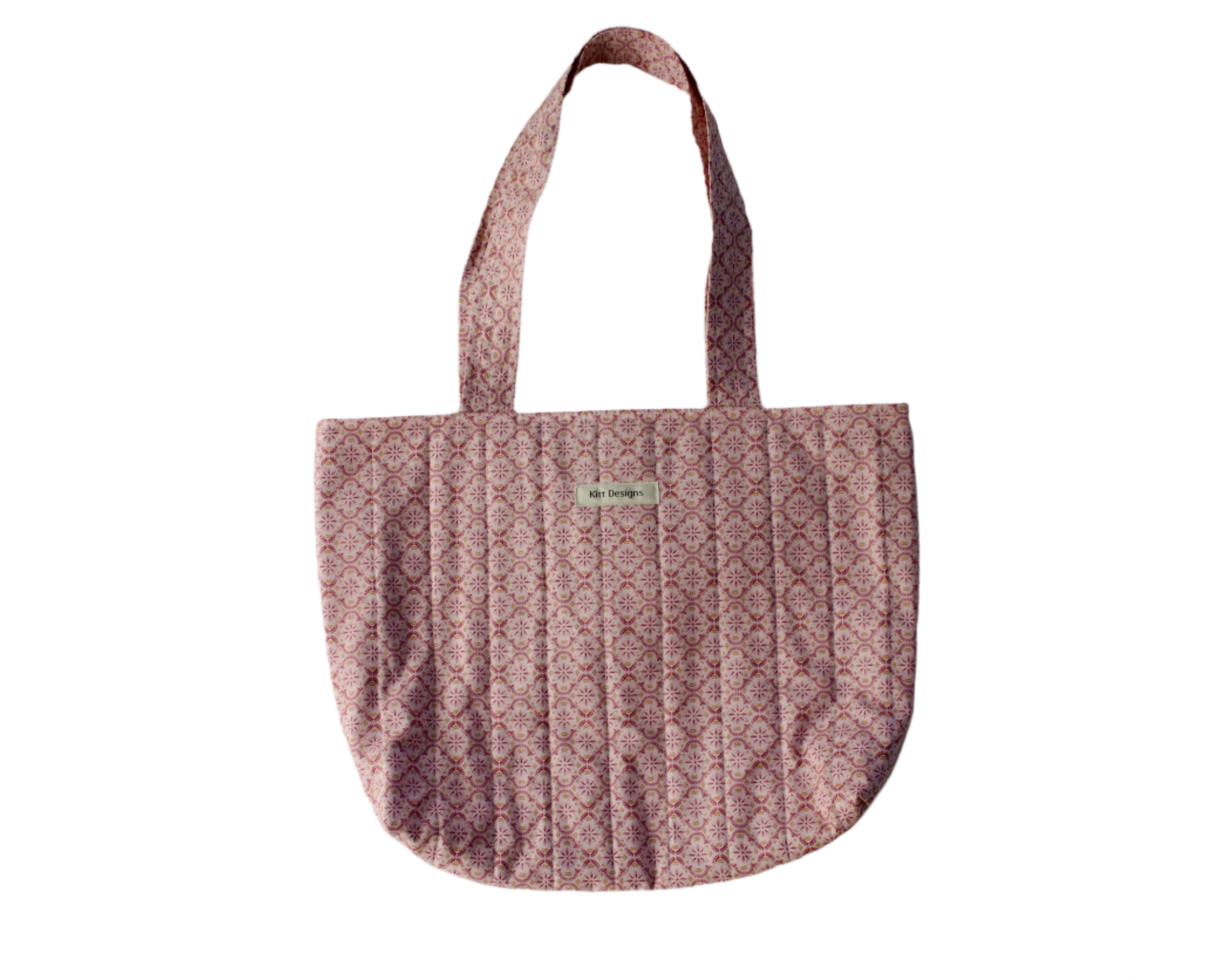 handmade cotton tote bag pink