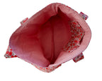 handmade cotton tote bag pink red flower