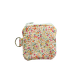 Floral patterned AirPod pouch with zip and d ring