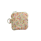 Floral patterned AirPod pouch with zip and d ring