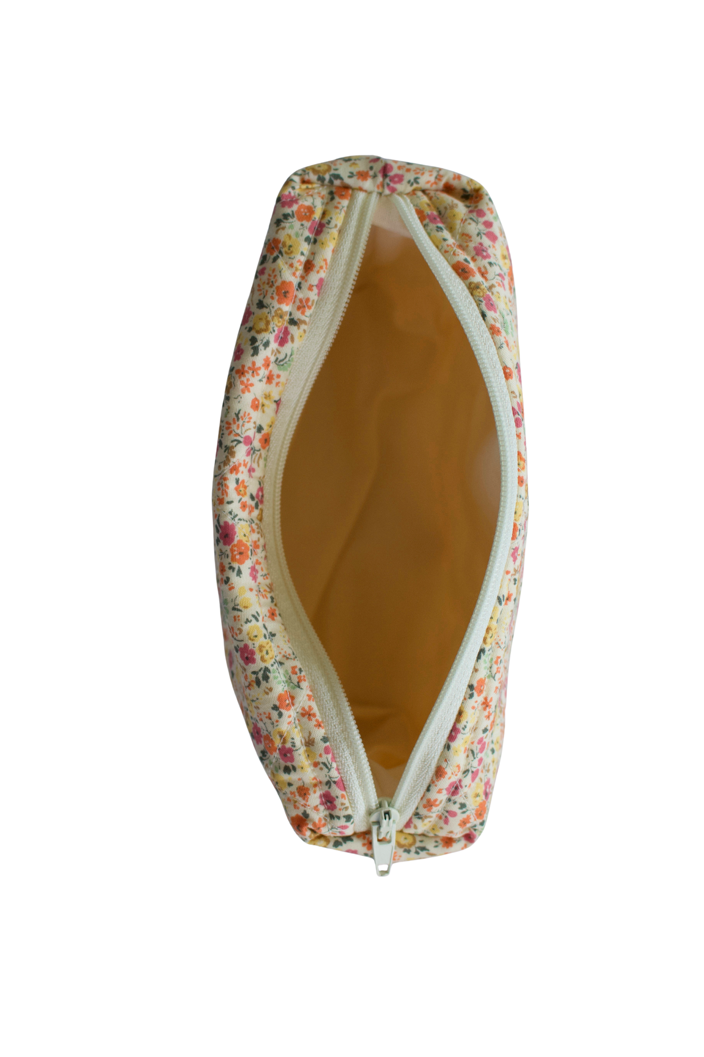 Floral-patterned zipper pouch on a white background mini pouch