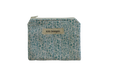 Small pouch with teal pattern and 'Kitt Designs' label coin pouch