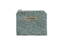 Small pouch with teal pattern and 'Kitt Designs' label coin pouch