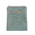 Fabric pouch with a pattern and 'Kitt Designs' label kindle pouch