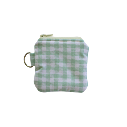 Green checkered pouch airpod pouch
