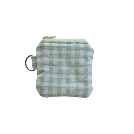 Green checkered pouch airpod pouch