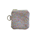 Floral-patterned pouch with a keyring airpod pouch