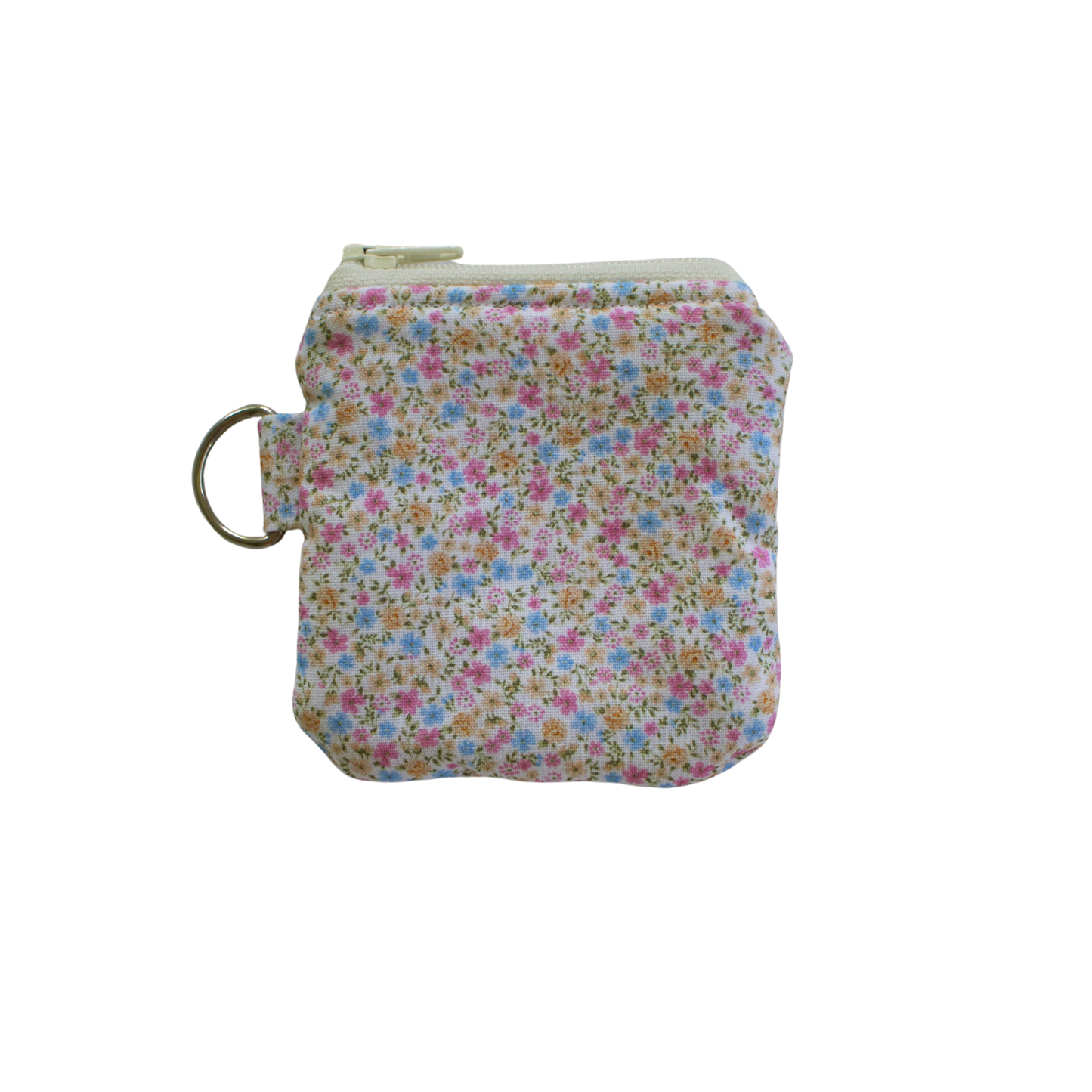 Floral-patterned pouch with a keyring airpod pouch