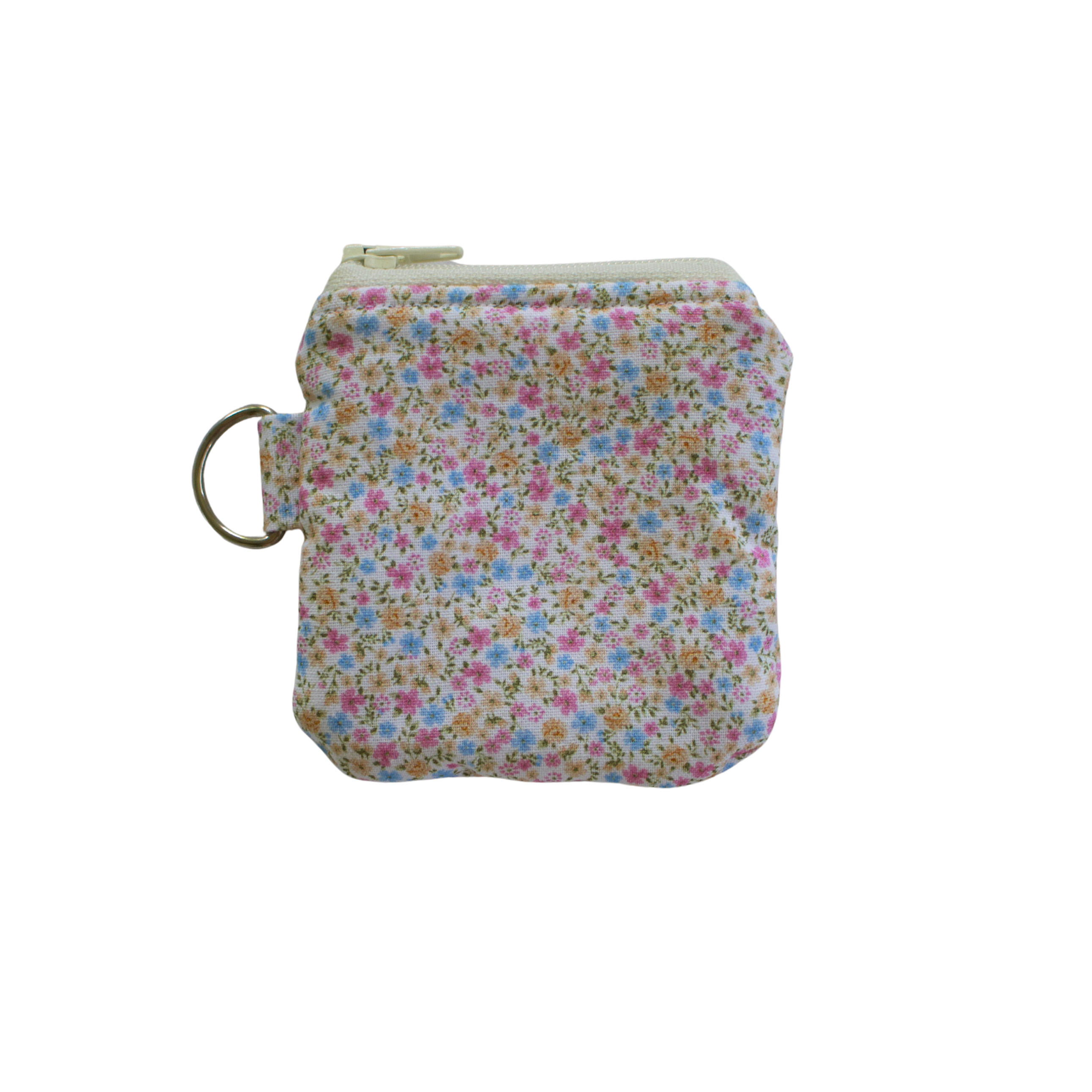 Floral-patterned pouch with a keyring airpod pouch