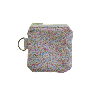 Floral-patterned pouch with a keyring airpod pouch