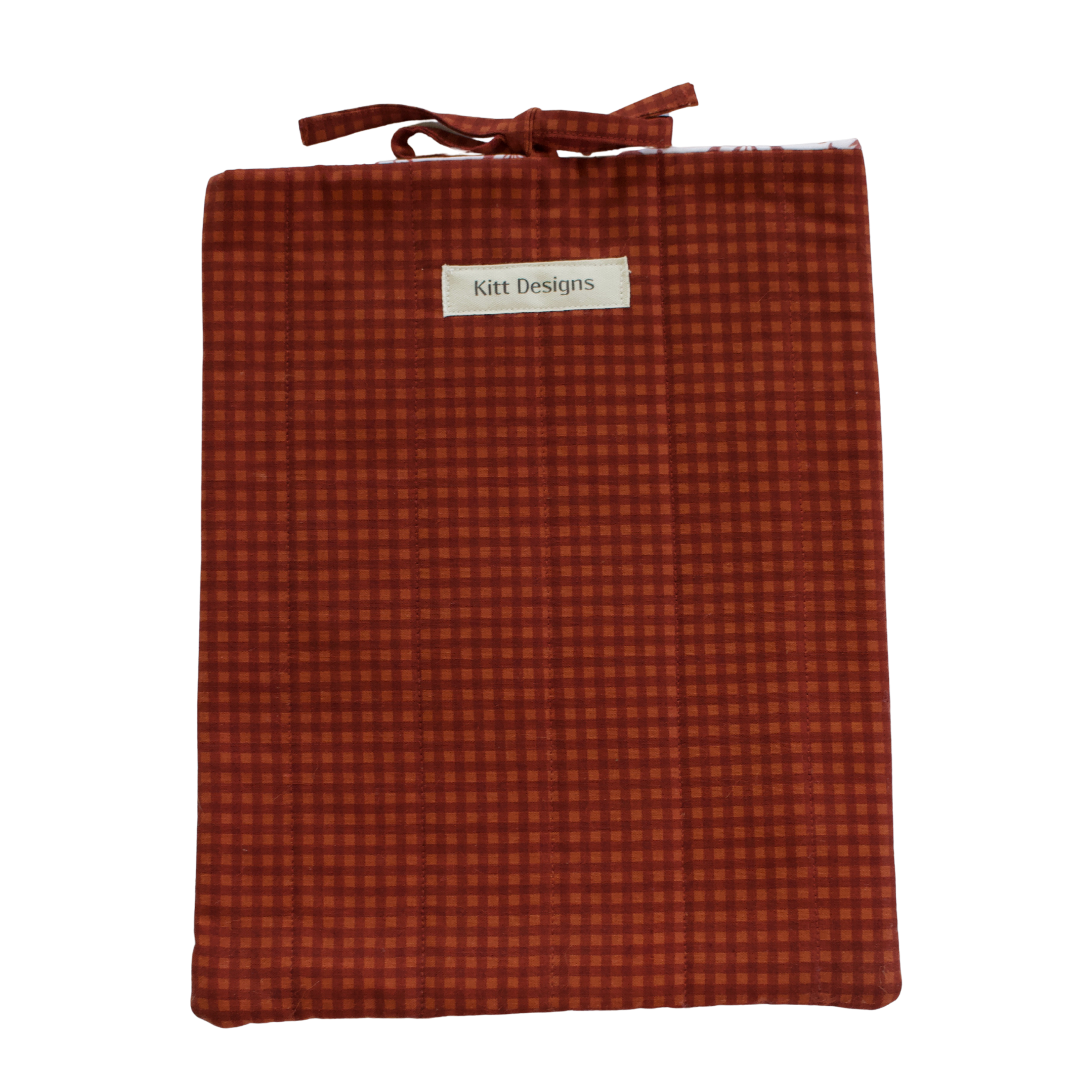 brown checkered pouch brown gingham large book sleeve
