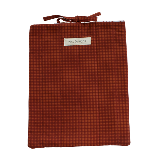 brown checkered pouch brown gingham large book sleeve
