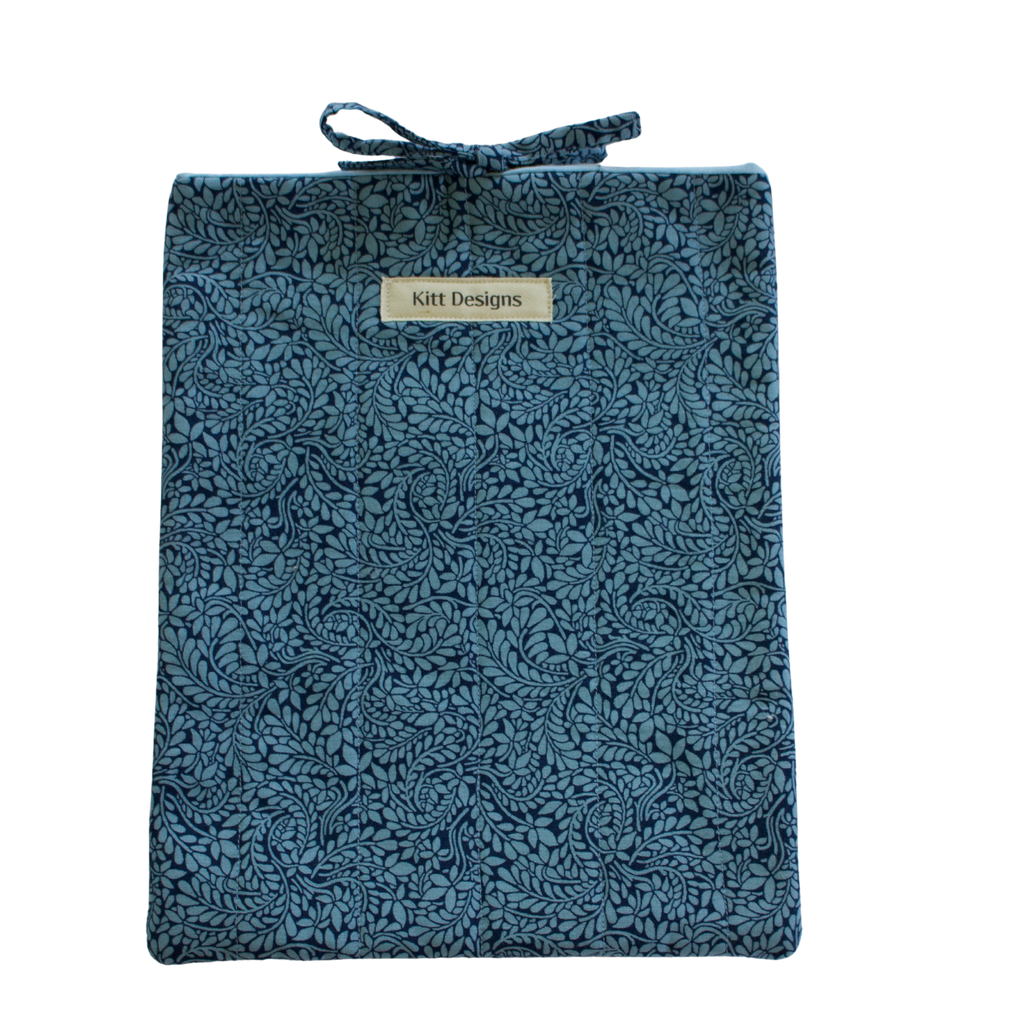 Blue textured pouch large book sleeve