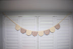 Scallop bunting pink and cream flowers