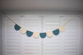 Scallop bunting teal and cream