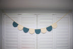 Scallop bunting teal and cream
