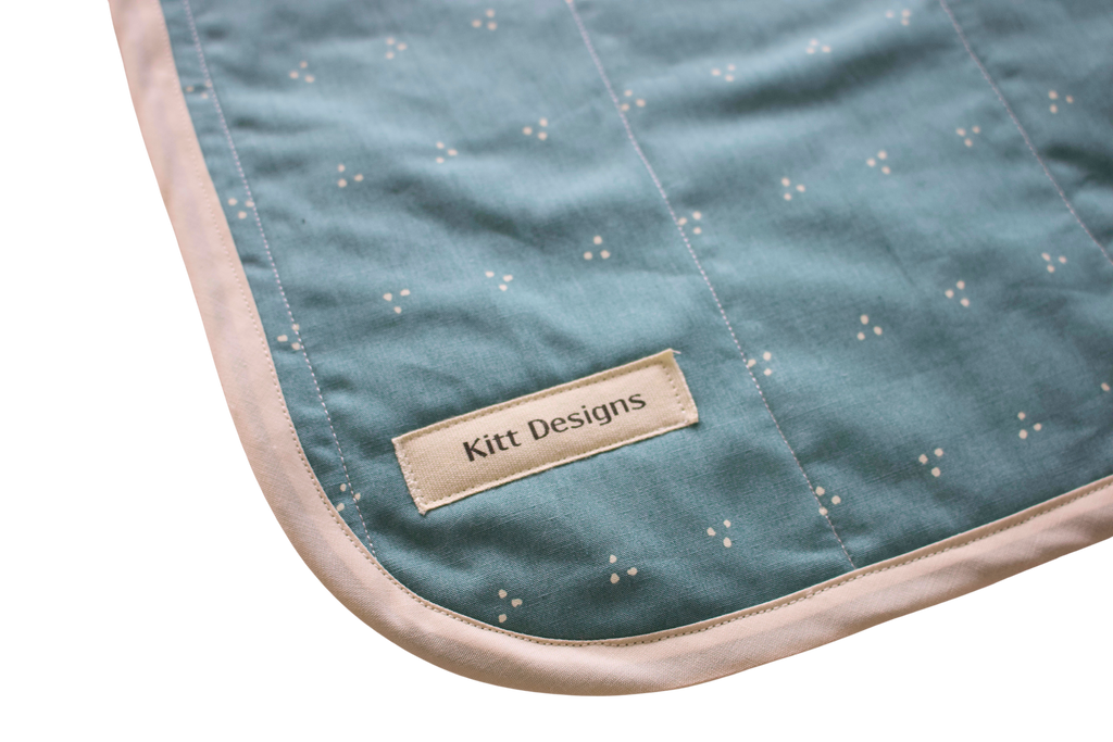 Teal whole cloth quilt for kids