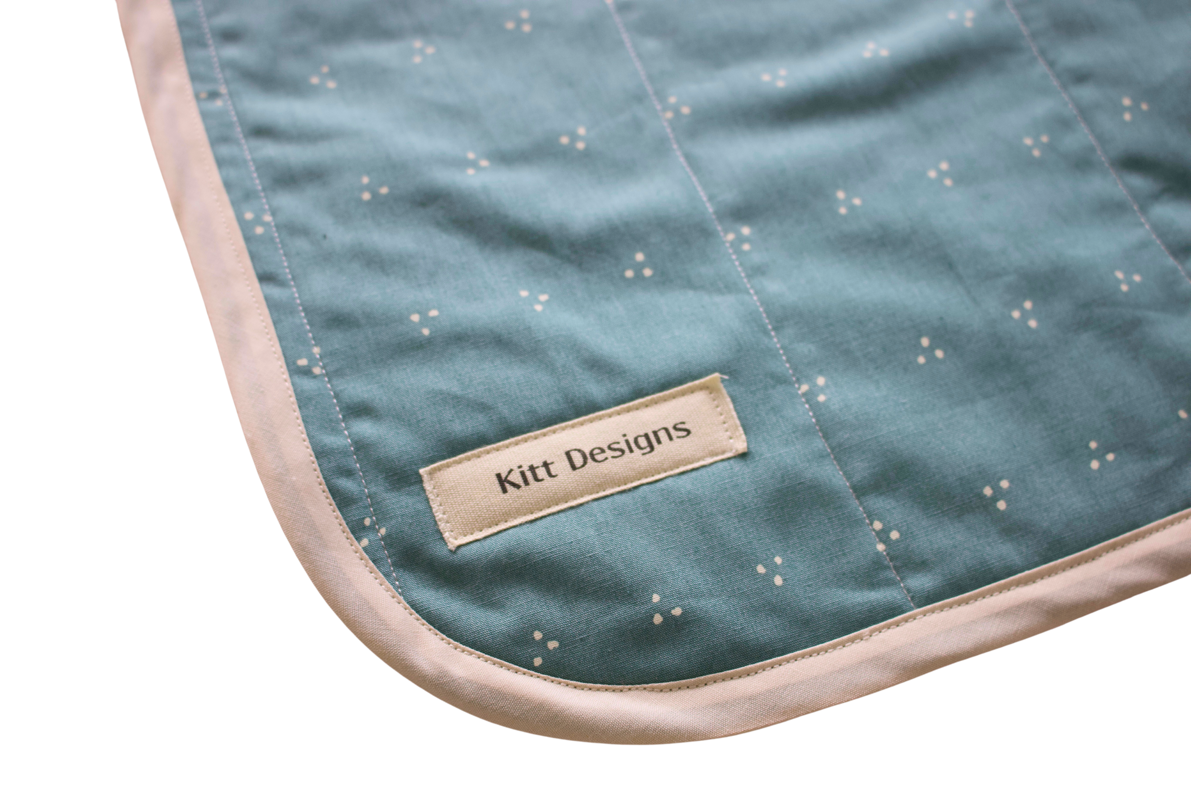 Teal whole cloth quilt for kids
