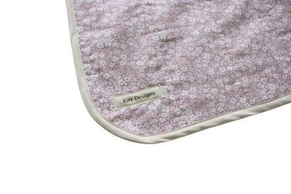 pink floral whole cloth quilt for kids