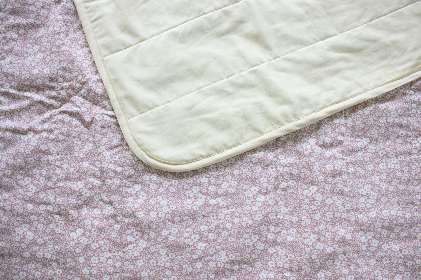  pink floral whole cloth quilt for kids