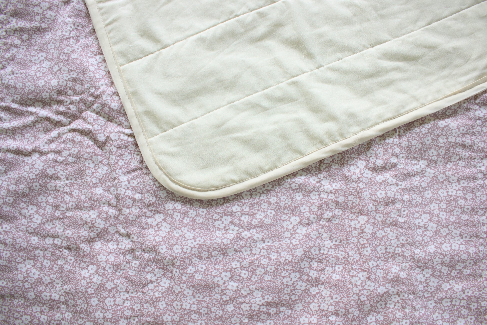  pink floral whole cloth quilt for kids