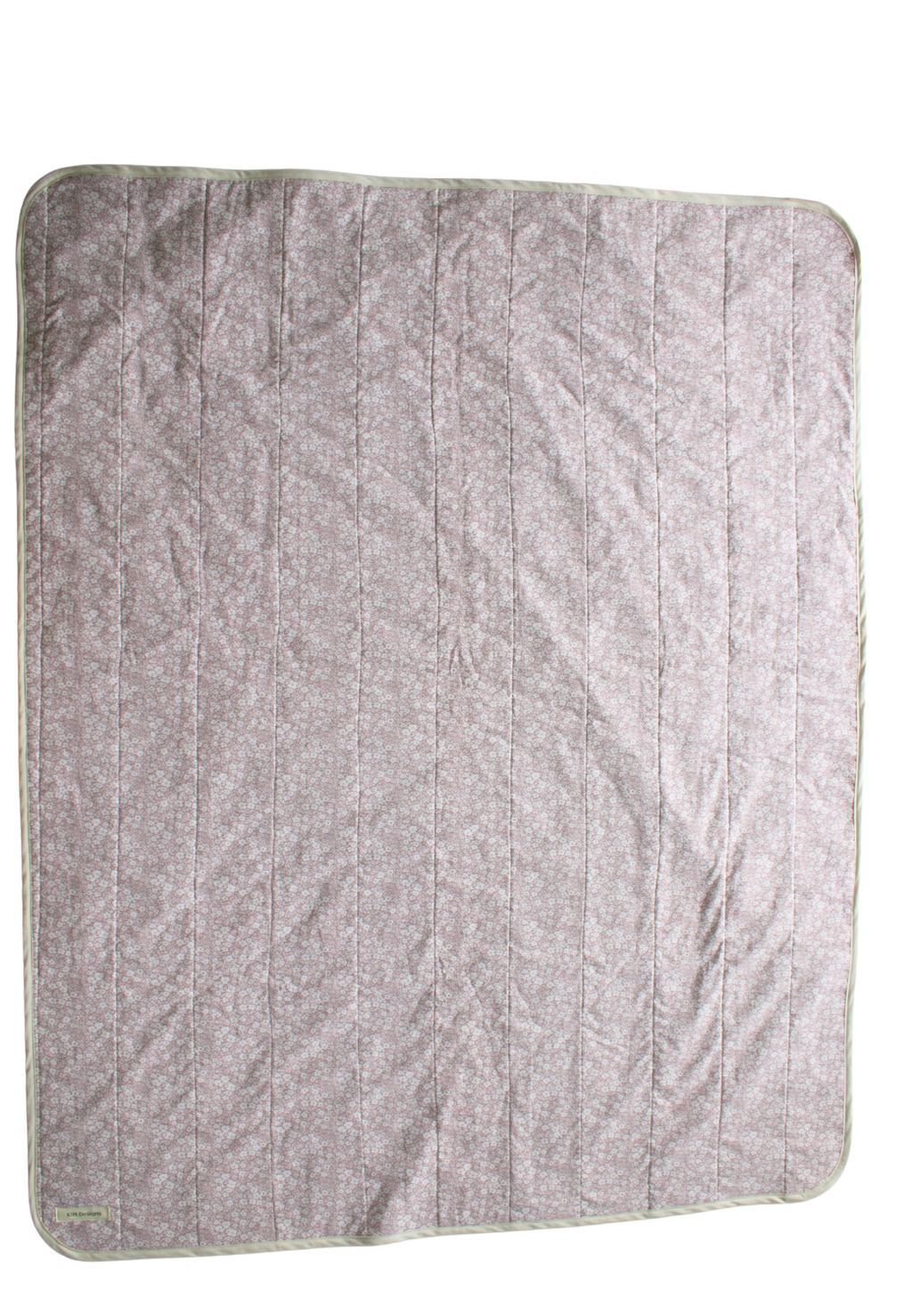 pink floral whole cloth quilt for kids