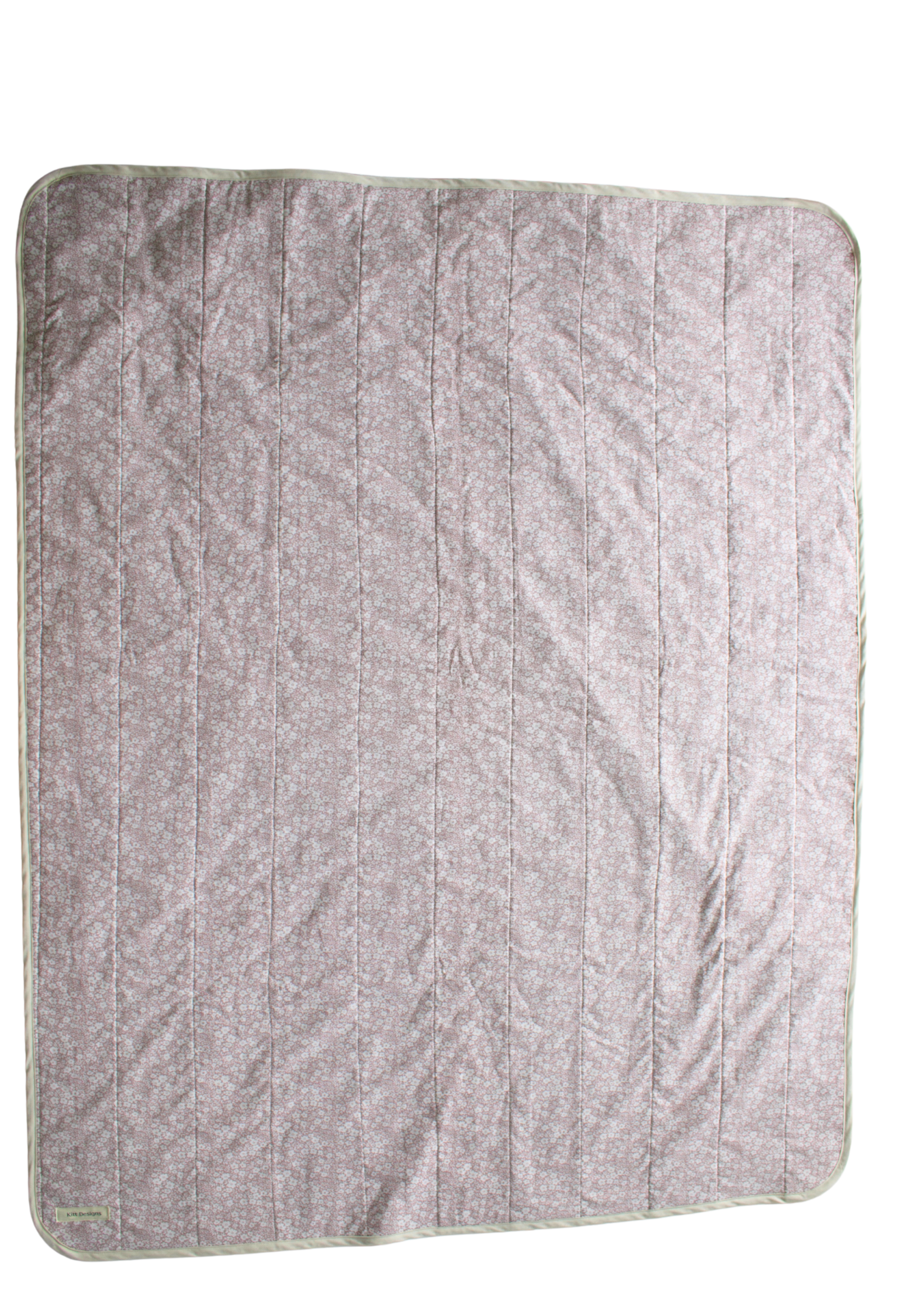 pink floral whole cloth quilt for kids