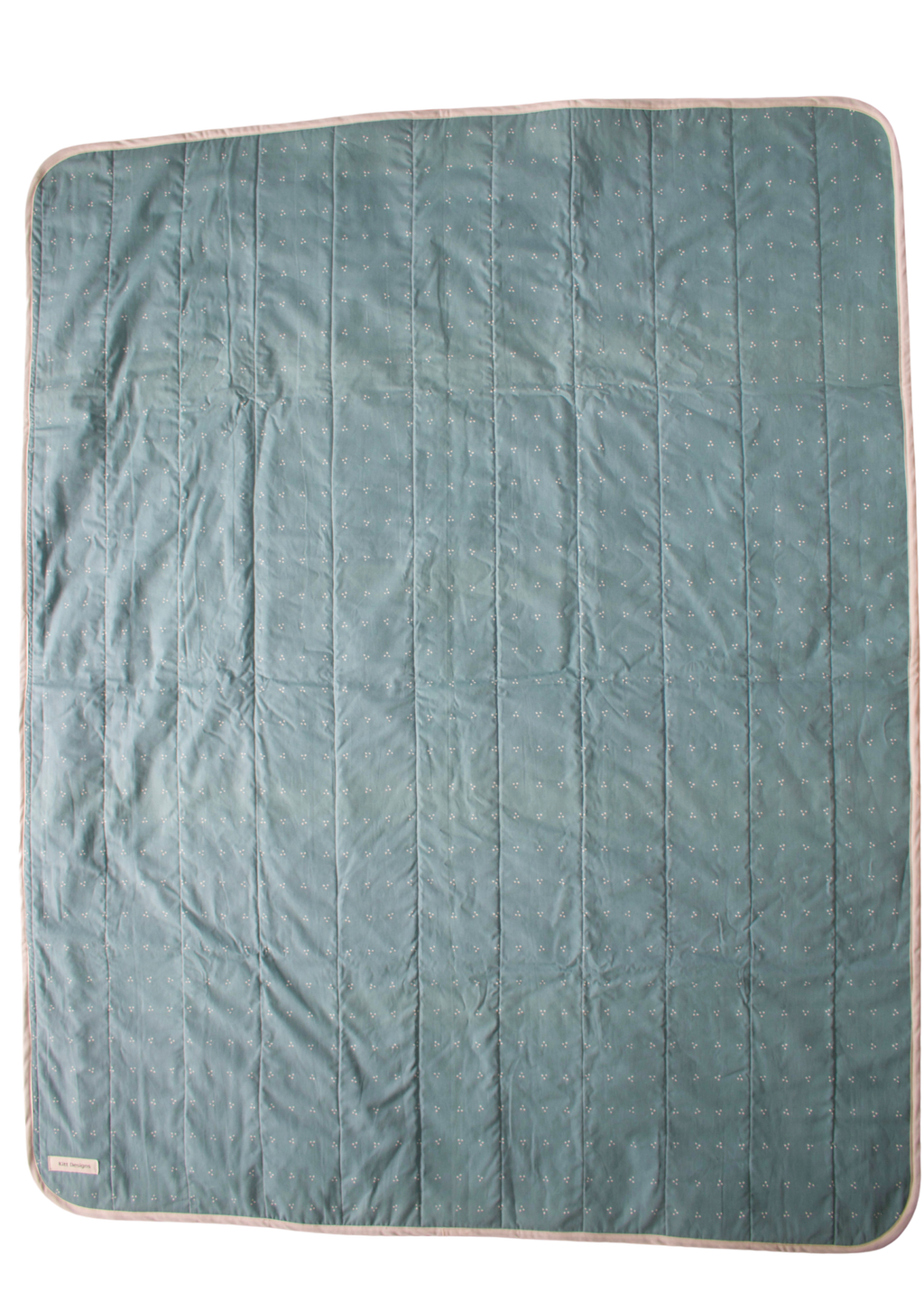 Teal whole cloth quilt for kids