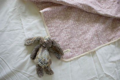 pink floral whole cloth quilt for kids