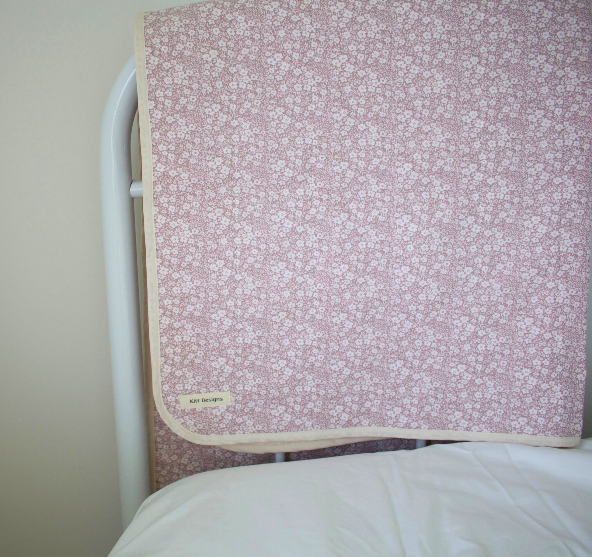 pink floral whole cloth quilt for kids